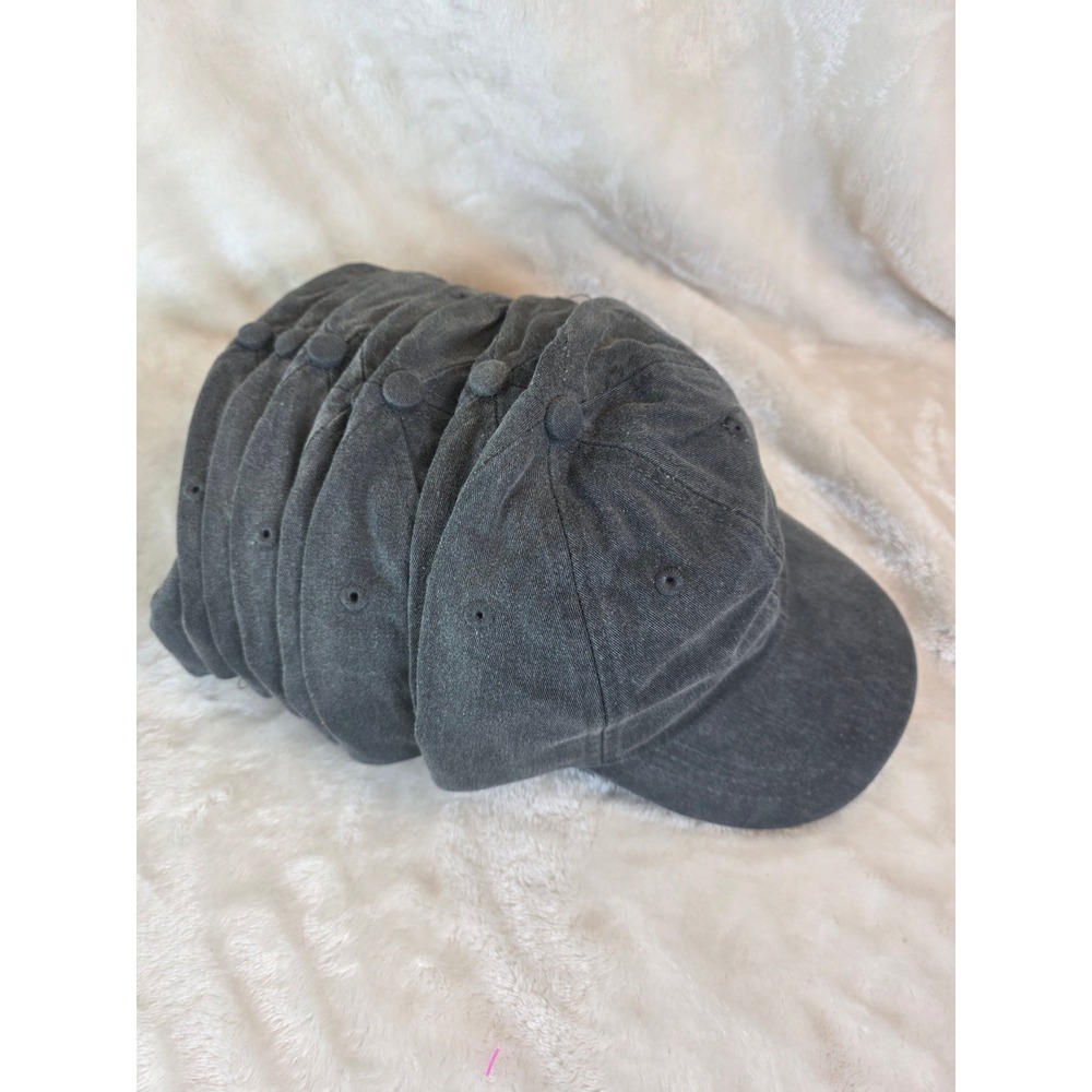 Lot of 8 ADAMS Cool Crown Charcoal Gray Baseball Cap‎ Cotton Adjustable Strap